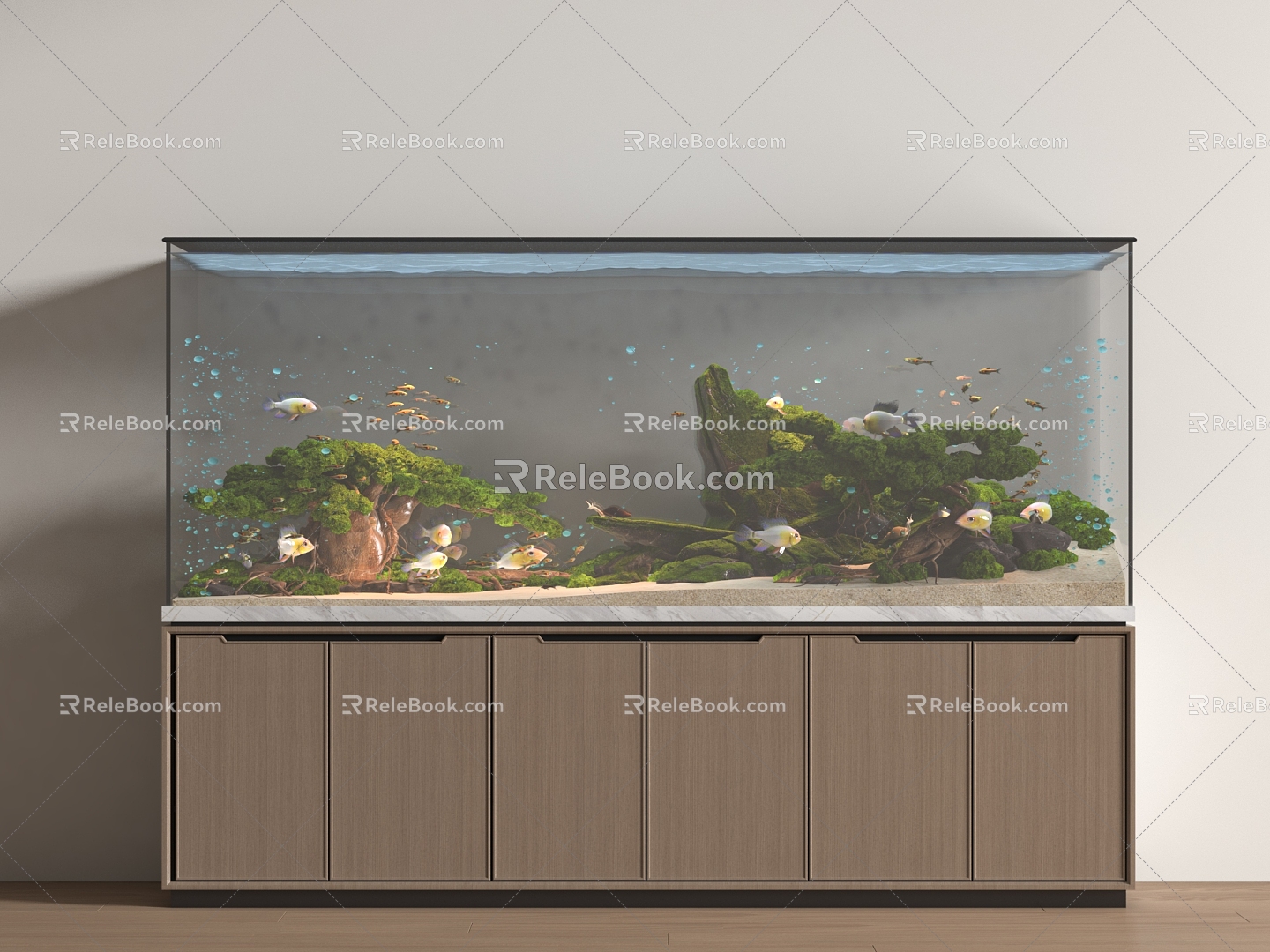 Modern fish tank embedded fish tank fish tank cabinet 3d model