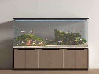 Modern fish tank embedded fish tank fish tank cabinet 3d model