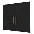 Modern Black Double Doors Interior With Geometric Patterns And Metal Handles 3d model