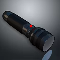 Black Portable Flashlight With Red Button And Non Slip Grip Design 3d model