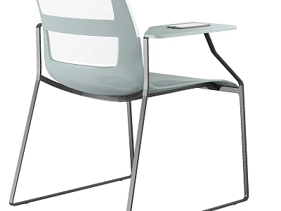 Modern Light Gray Office Chair With Metal Frame And Ergonomic Design 3d model