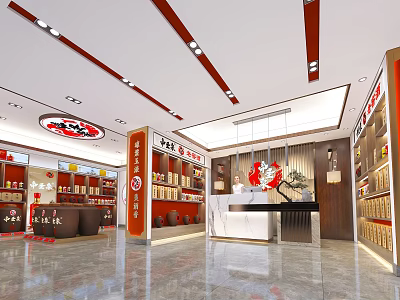 Tobacco and Liquor Store Interior With Display Shelves Counter And Organized Products 3d model