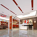 Tobacco and Liquor Store Interior With Display Shelves Counter And Organized Products