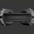 Modern Headphones With Sleek Design Metallic Ear Cups Leather Headband And Reflective Surface