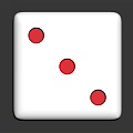 White Dice With Red Dots On Shiny Surface And Dark Background Reflection 3d model