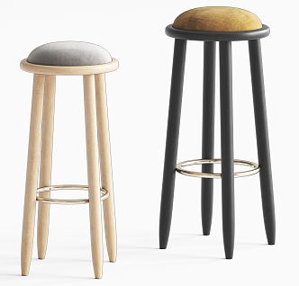 Modern Bar Stool Bar Chair Combination 3d model