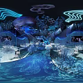 Luxury Banquet Hall Interior With Modern Lighting And Elegant Table Decorations