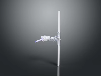 White Long Strip Mechanical Part With Sleek Connecting Structure And Probe Design 3d model