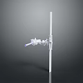 White Long Strip Mechanical Part With Sleek Connecting Structure And Probe Design 3d model