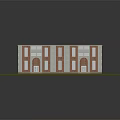 Twin Red Brick Architectural Model Buildings With Gray Walls Black Roof And Green Lawn