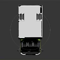 Green Cab 3D Truck Model Featuring White Cargo Box And Black Wheels