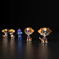 Vibrant Reptile Figurines In Diverse Colors With Accessories On Black Background
