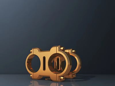Modern Gold Geometric Decorative Ornament Set With Circular Design For Home Decor 3d model