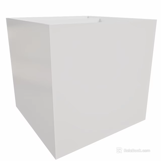Sleek White Cube Shaped Washbasin With Minimalist Design For Modern Bathroom Decor 3d model 