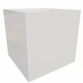 Sleek White Cube Shaped Washbasin With Minimalist Design For Modern Bathroom Decor