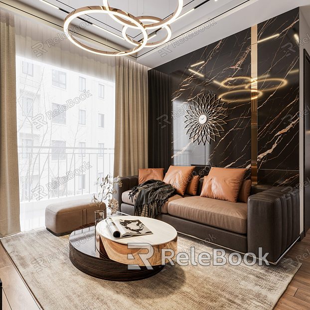 Light Luxury Apartment Apartment Living Room Indoor model