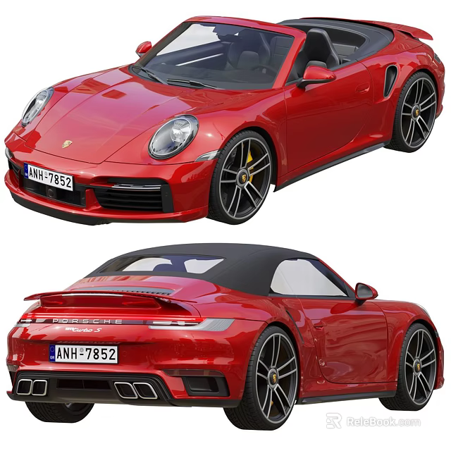 Red Convertible Sports Car With Sleek Exterior And Stylish Design Features 3d model 