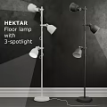 HEKTAR Floor lamp with 3 adjustable spotlights for modern interior lighting