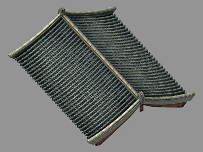 Traditional Chinese Roof Tiles Double Sloped Structure With Neat Arrangement And Decorative Edges 3d model