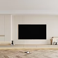 Modern TV Wall Interior Design With LED Lighting Storage Cabinets And Display Shelves