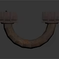 Industrial Metal Equipment With Three Horizontal Rings And Textured Surface Design