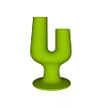 Modern Green Unique U Shaped Vase Design For Home Decorative Interior
