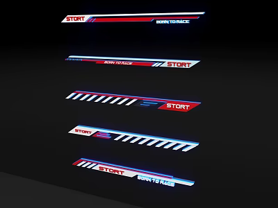 STORT Wall Decor Strips With Red Blue White Stripes For Home Decoration 3d model