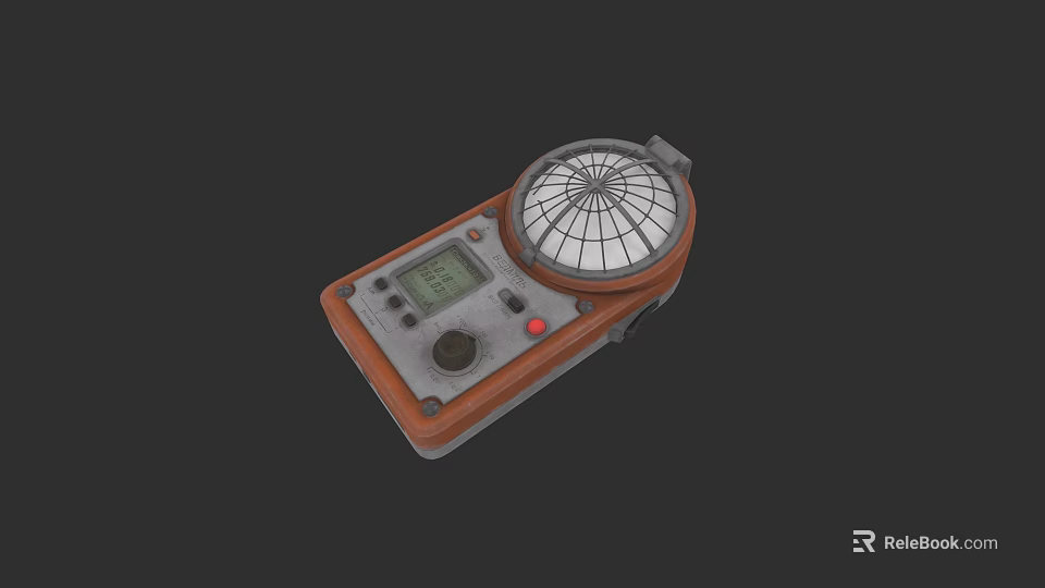 Electronic Device With Brown Casing Circular Display And Control Knob Design 3d model 