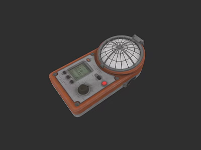 Electronic Device With Brown Casing Circular Display And Control Knob Design 3d model