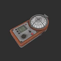 Electronic Device With Brown Casing Circular Display And Control Knob Design