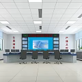 modern monitoring room 3d model