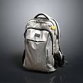Gray Casual Backpack With Durable Fabric And Zipper Compartments For Everyday Use 3d model
