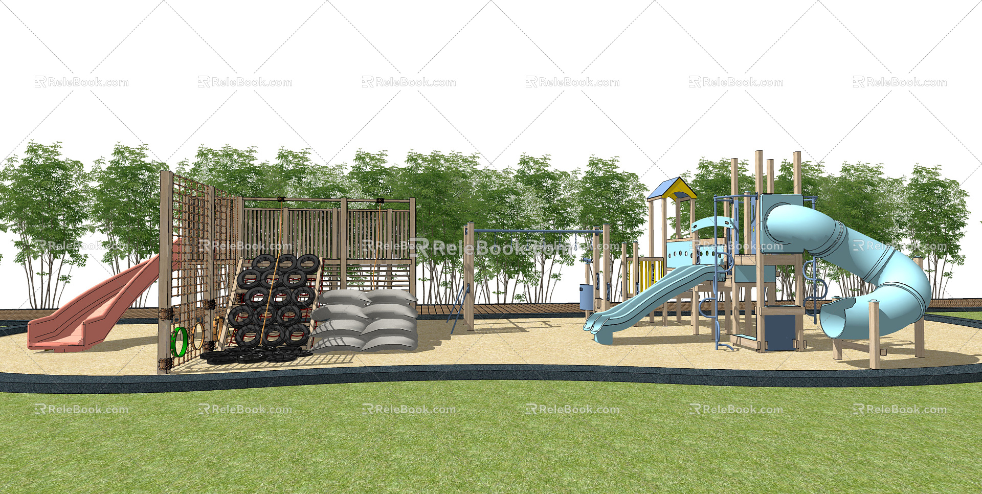 Modern play equipment children's play slide model