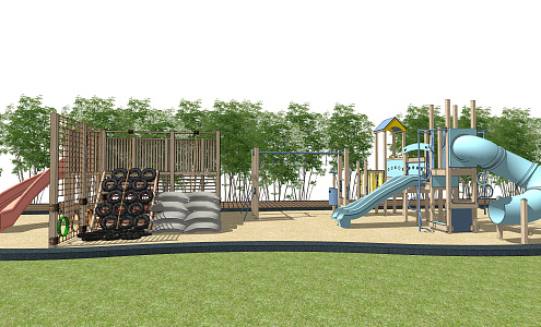 Modern play equipment children's play slide 3d model