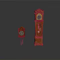 Vintage Wooden Grandfather And Mantel Clocks With Pendulum And Classic Dial Design