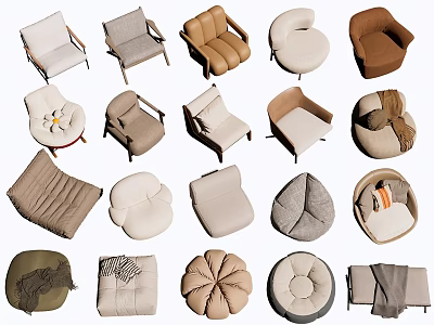 Comfortable Lazy Sofa with Various Styles and Neutral Colors for Modern Home Decor 3d model