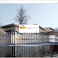 Modern Post Station Public Building Visitor Center Building Exhibition Hall Small Public Building Cafe Building Post Station Building 3d model