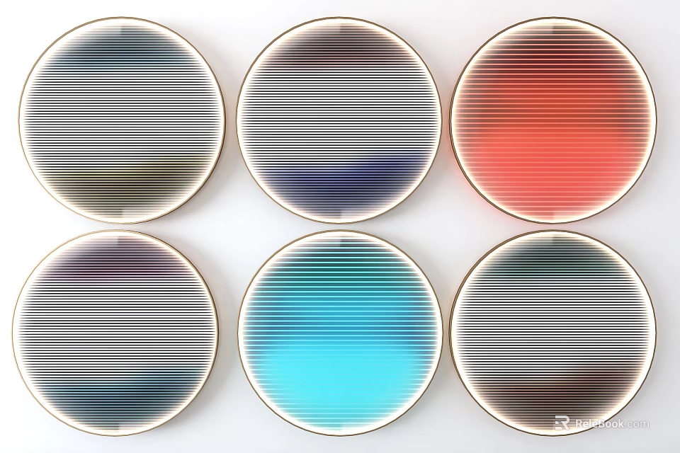 Colorful Round Striped Modern Wall Decor Pieces For Home Interior Walls 3d model 