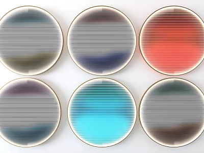 Colorful Round Striped Modern Wall Decor Pieces For Home Interior Walls 3d model