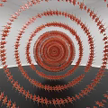 Red Spiral Decorative Ornament Set For Home Decor With Modern Artistic Layered Structure