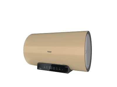 Haier Golden Cylindrical Electric Water Heater with Digital Control Panel for Daily Household Use 3d model