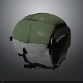 Green Protective Helmet With Visor And Adjustable Black Straps Stylish Design