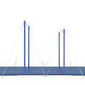 Gymnastics Sports Equipment Parallel Bars With Blue Safety Mats For Training