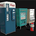 Commercial Equipment Featuring Beverage Candy Cigarette Vending Machines And Gumball Dispenser
