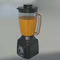 Electric Kitchen Blender With Black Base Transparent Jar And Orange Liquid