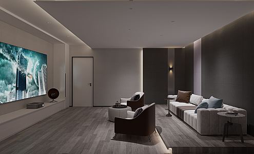 modern video room 3d model