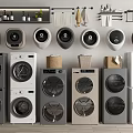 Various Modern Washing Machines With Wall Mounted And Freestanding Designs In Gray White Colors