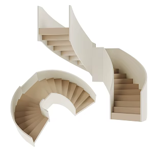 modern curved staircase 3d model