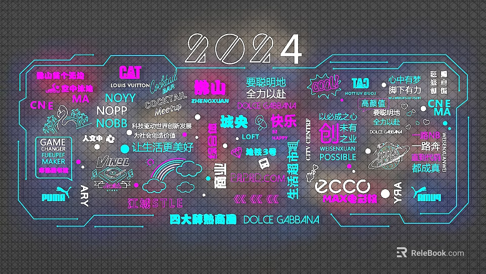 2024 Various Brand Display With Dolce Gabbana Tao Noby And Virtual Eco Elements 3d model 