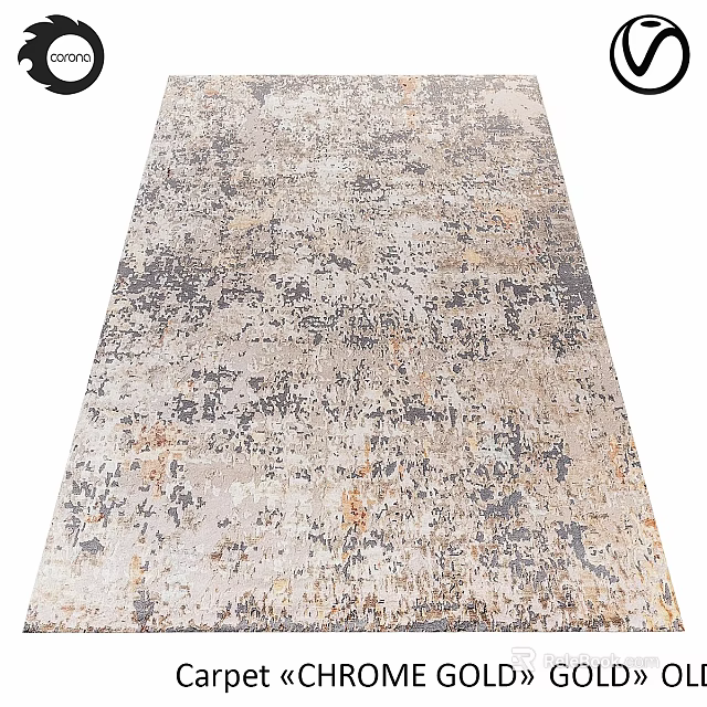 Vintage Square Carpet With Abstract Pattern In Neutral Tones For Living Room 3d model 